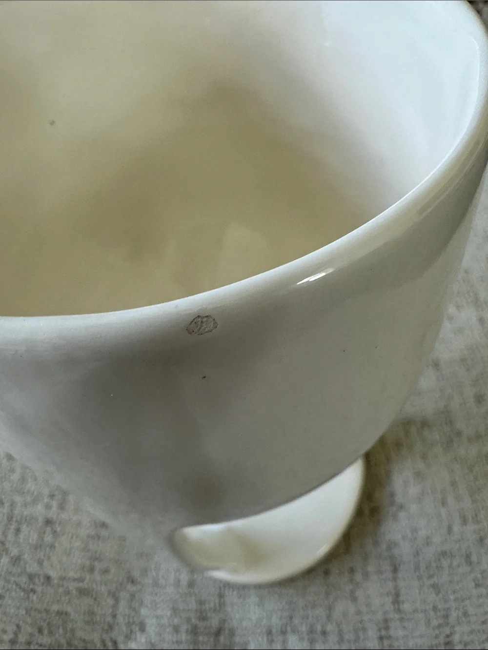 Vintage MCM Sculptural White Ceramic  “Tri Pour” Pottery Vase/Cup